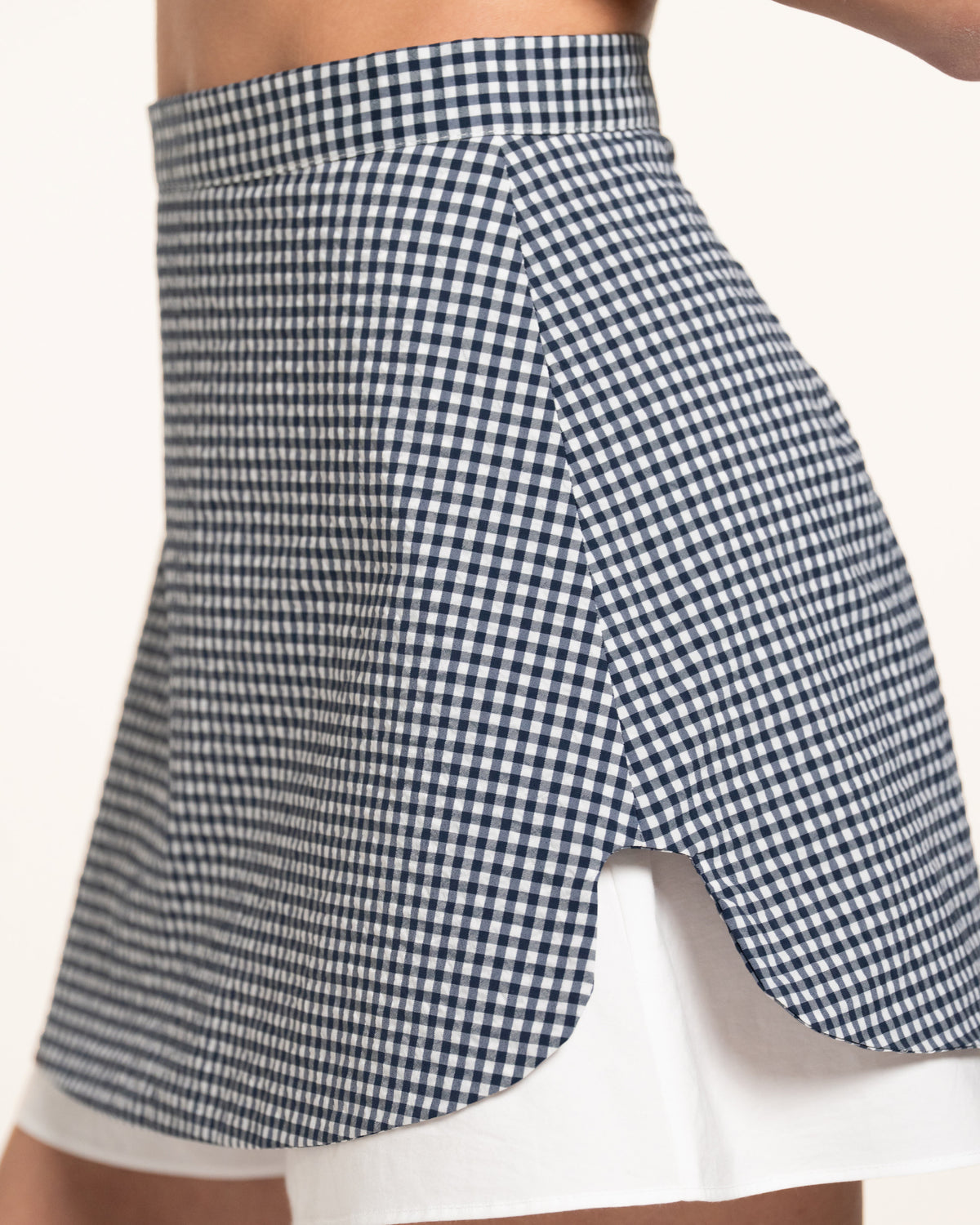 Zhiggie Romy Skort in navy gingham