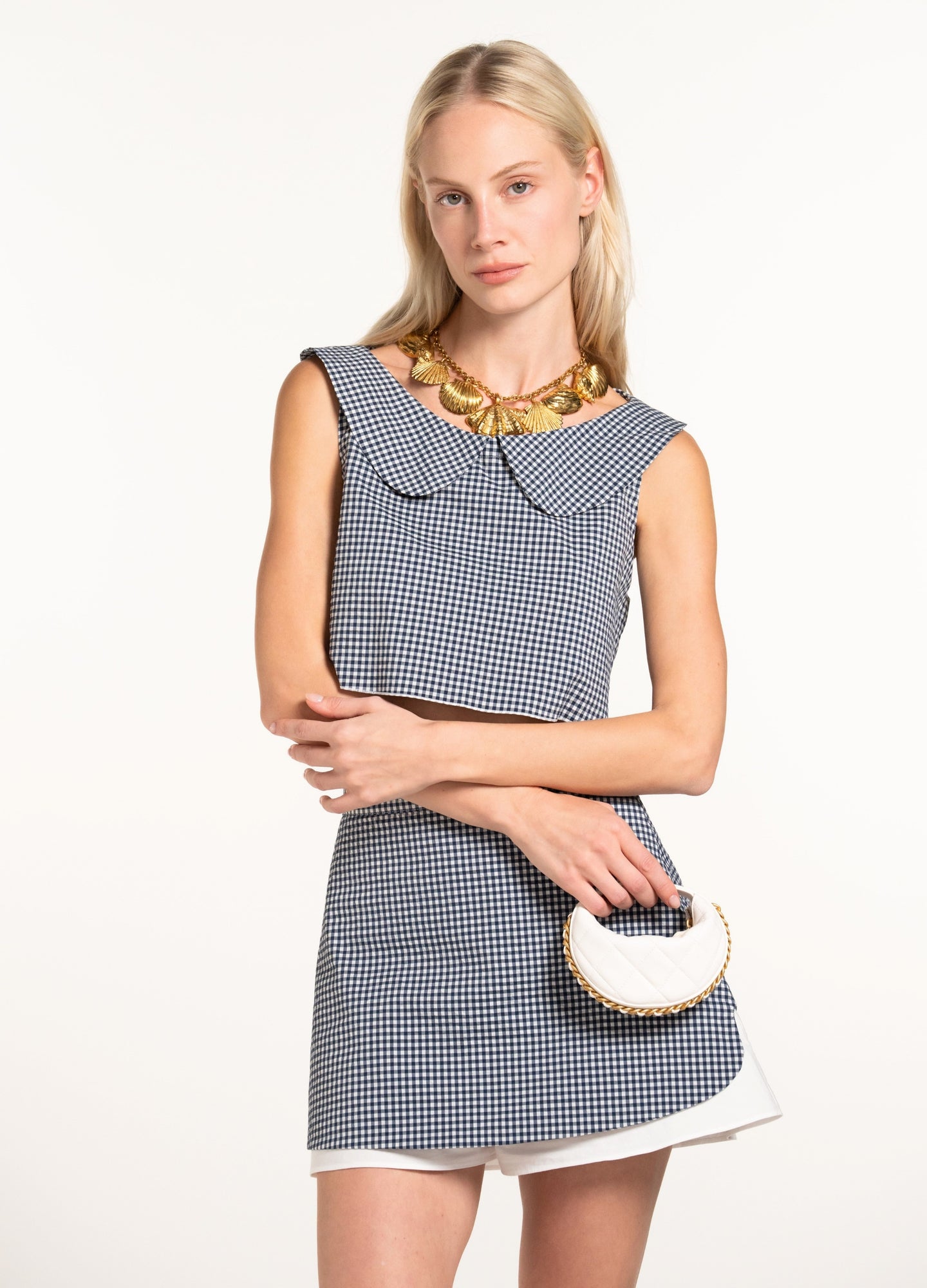 Romy Skort - Navy - Gingham
