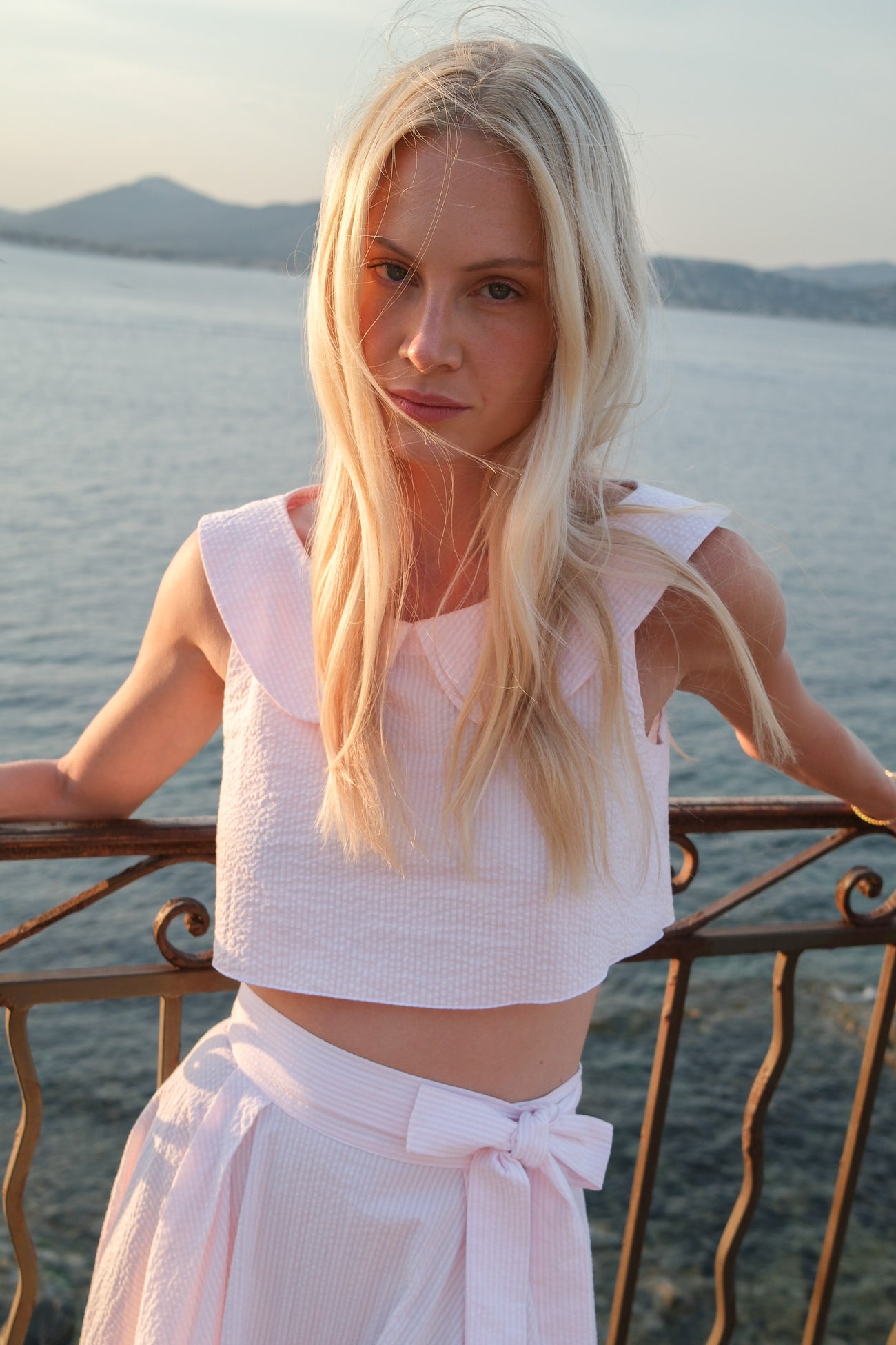 Zhiggie Gabriella Top in petal stripes