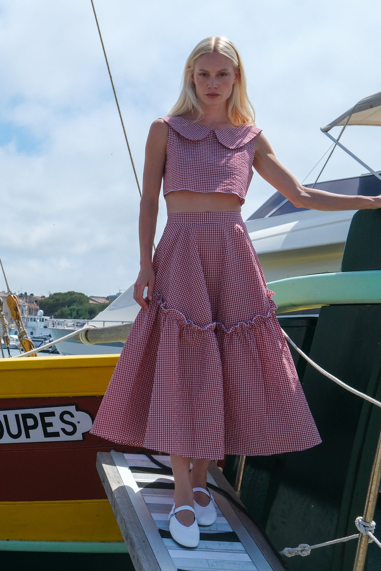 Mathilde Skirt - Cherry - Gingham