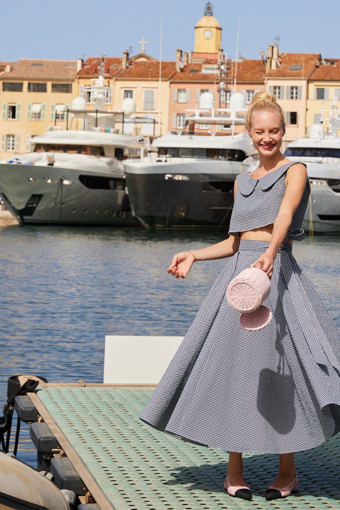 Anane Skirt - Navy - Gingham