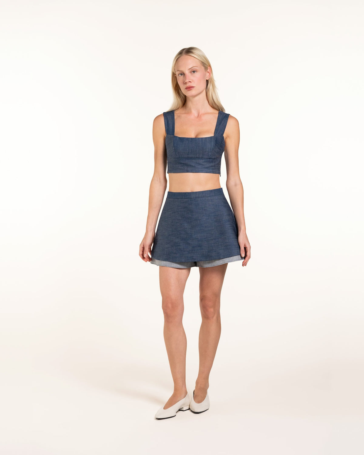 Zhiggie Romy Skort in indigo denim