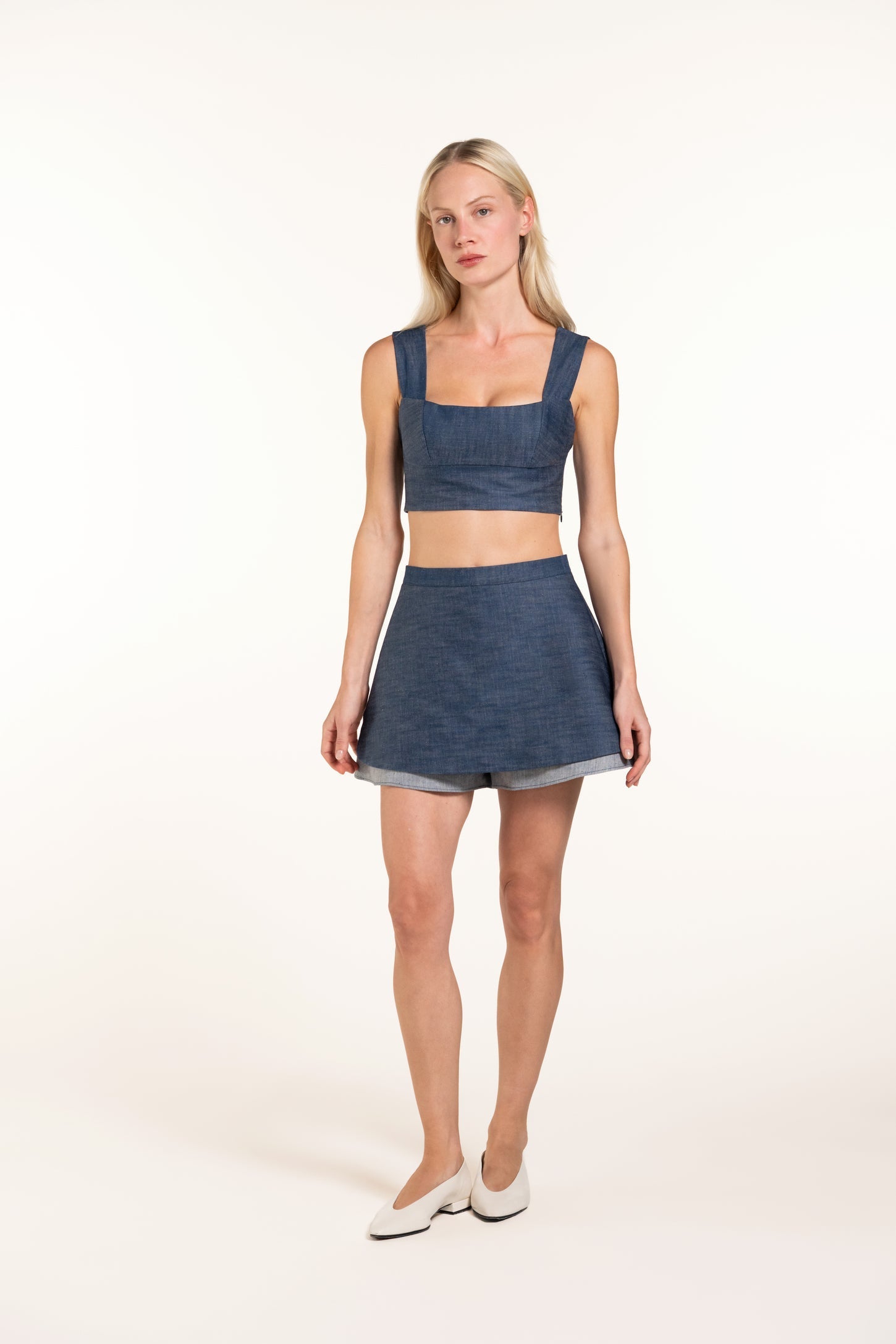 Romy Skort - Blue - Denim