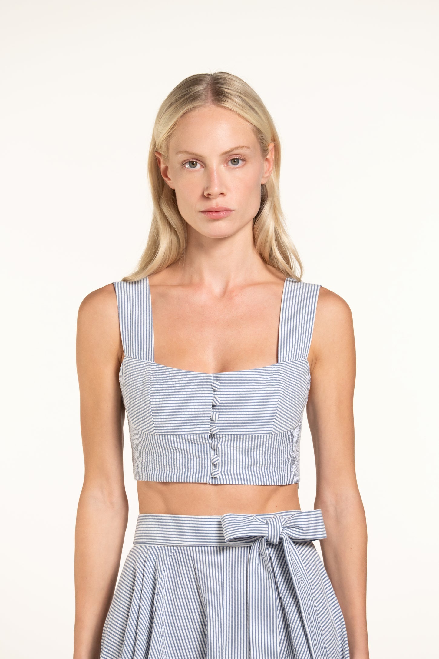 Acacia Top - Grey-blue - Stripes