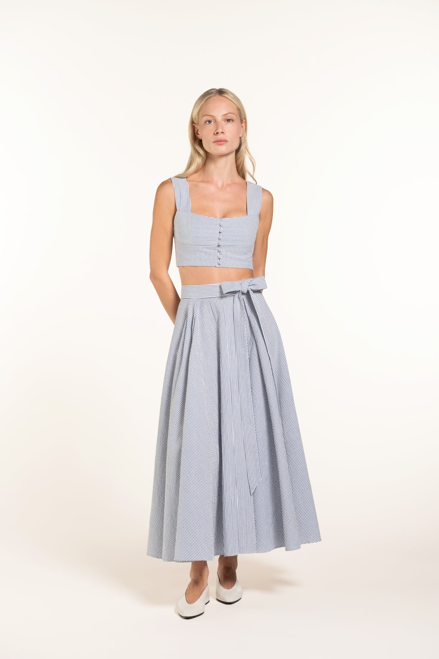 Anane Skirt - Grey-blue - Stripes