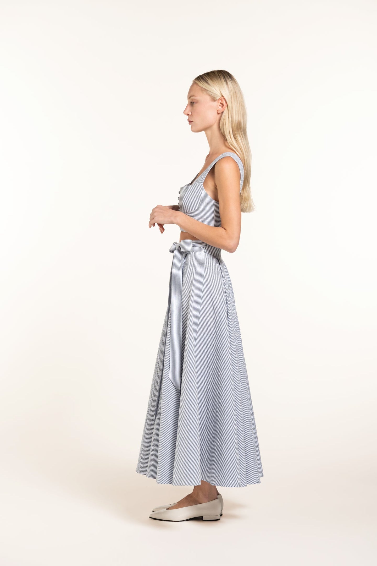 Acacia Top - Grey-blue - Stripes