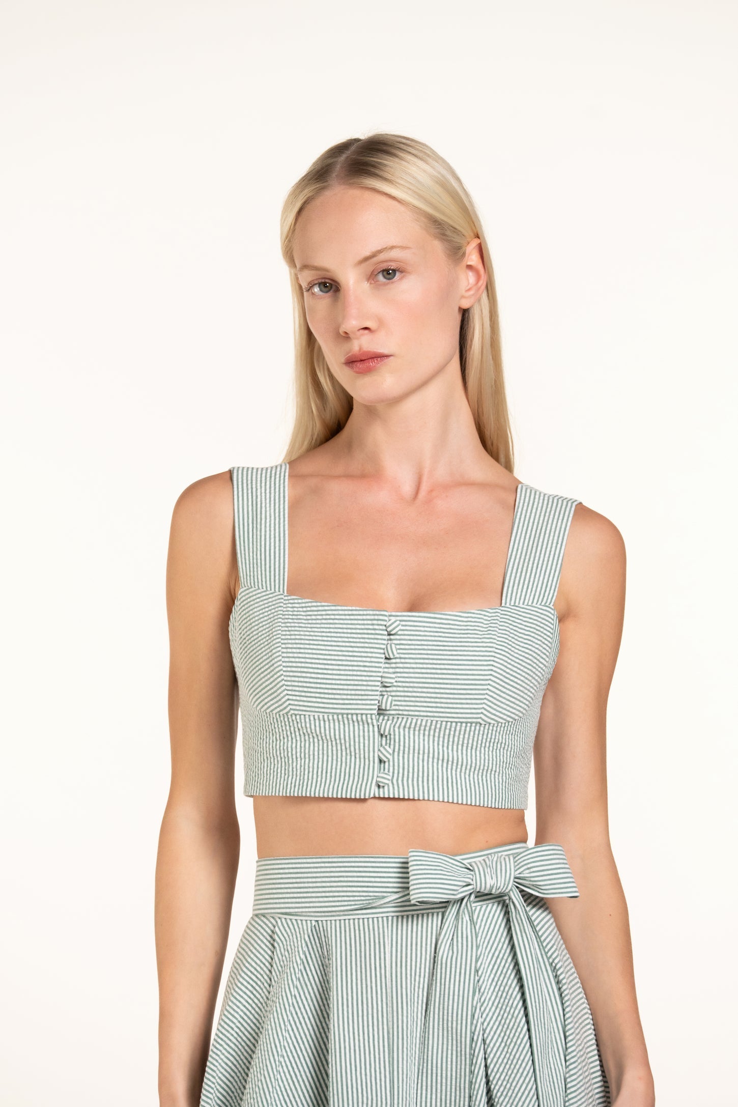 Acacia Top - Green - Stripes