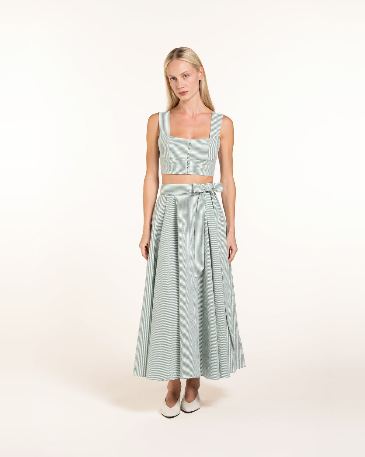 Zhiggie Acacia Top in sage stripes