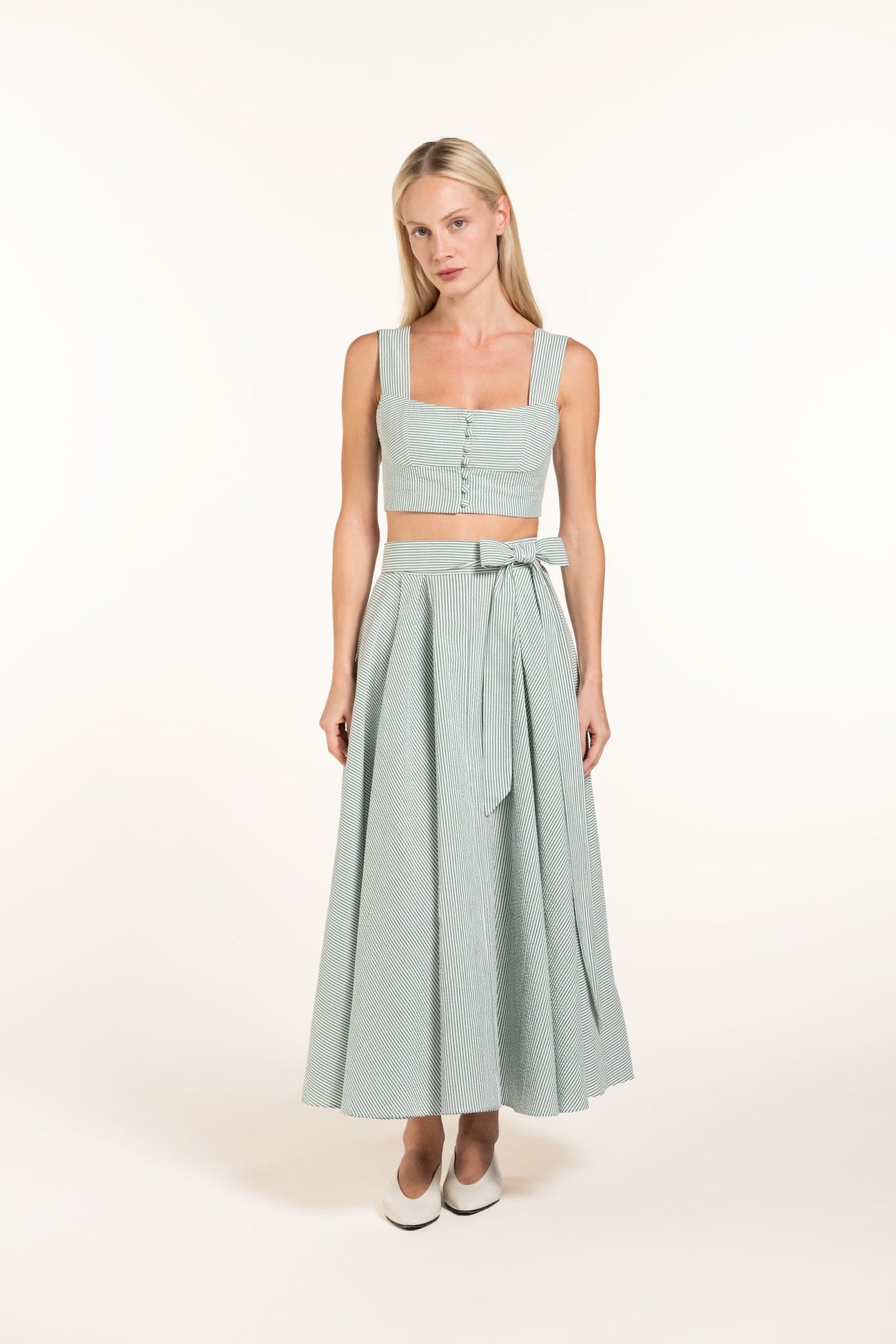 Acacia Top - Green - Stripes