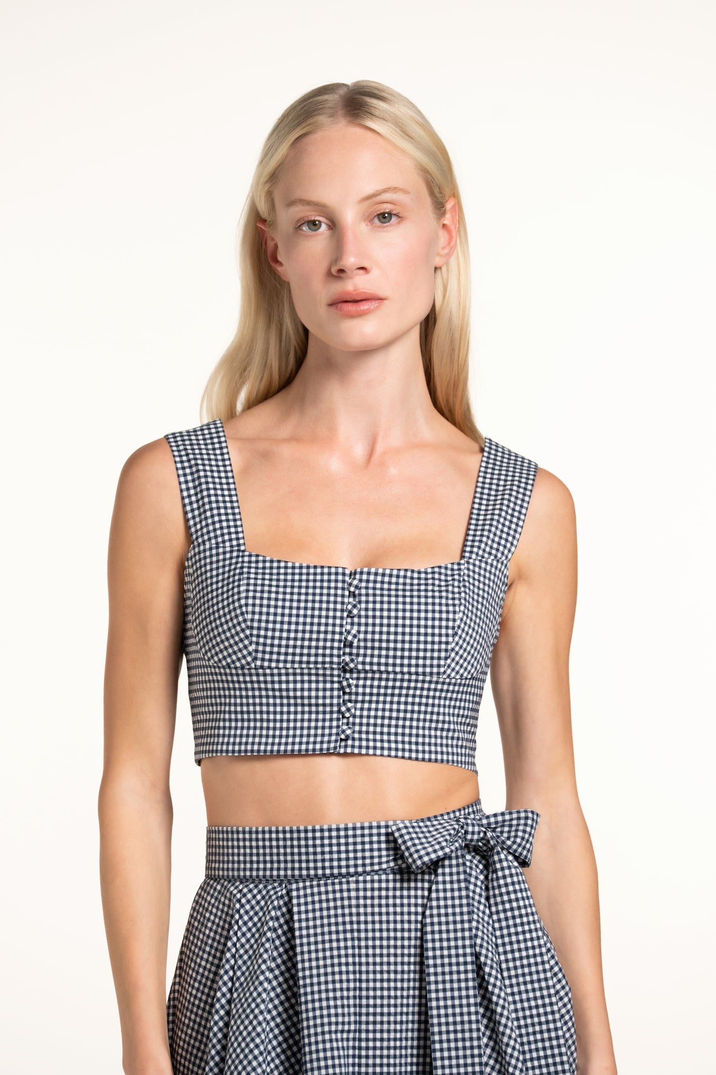 Acacia Top - Navy - Gingham
