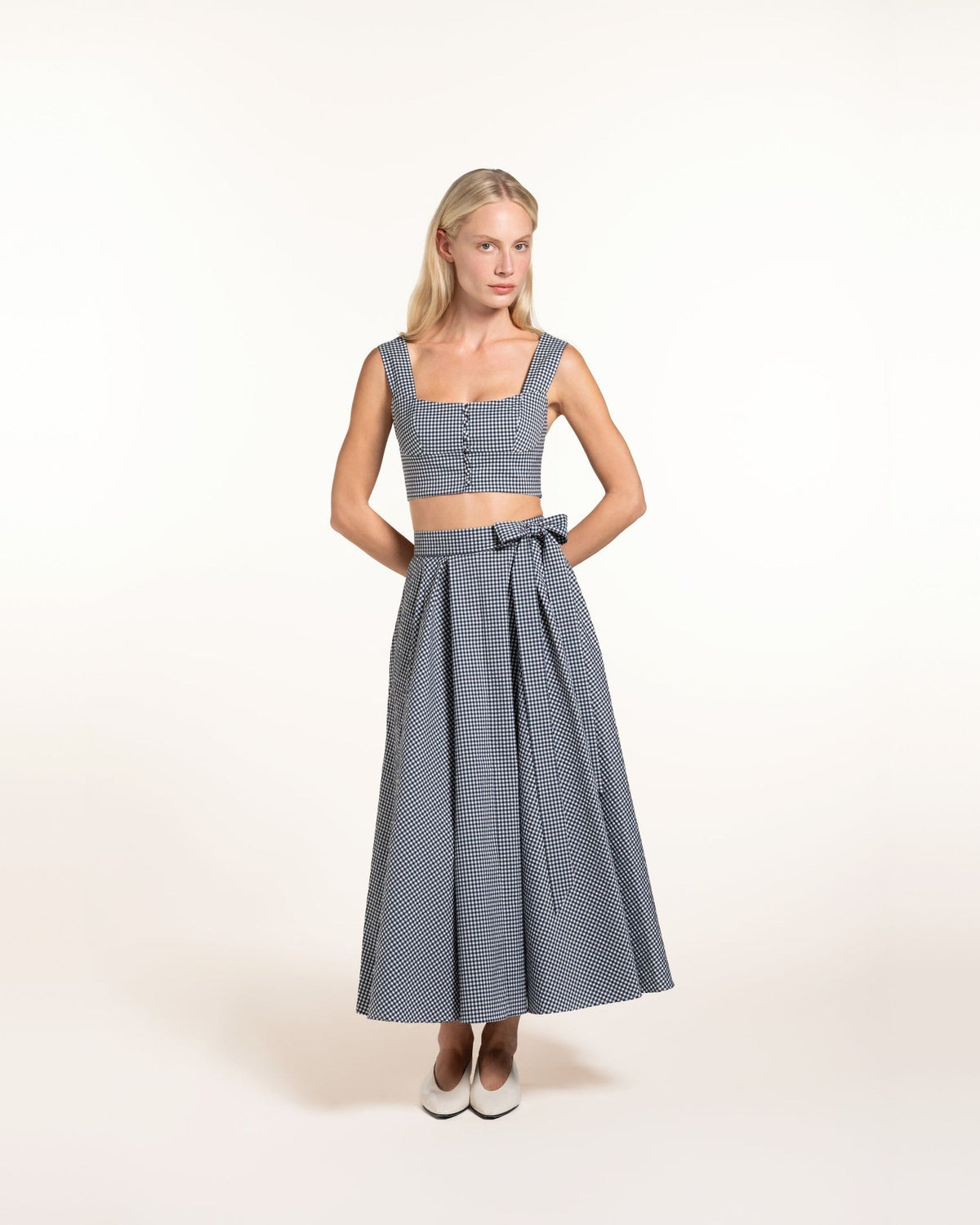 Zhiggie Acacia Top in navy gingham