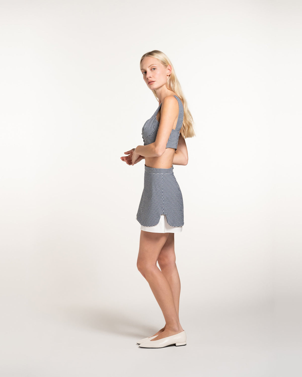 Zhiggie Acacia Top in navy gingham