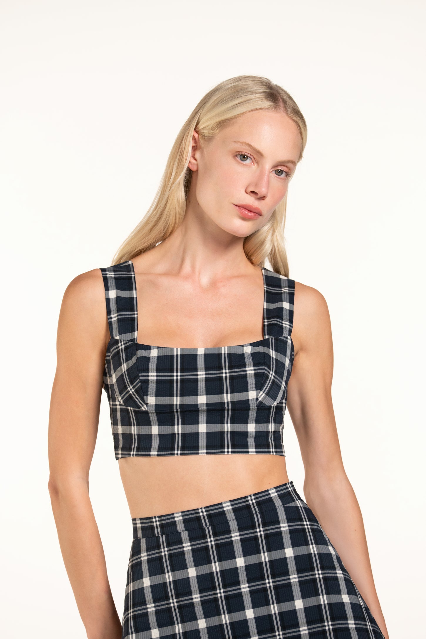 Acacia Top - Navy - Plaid