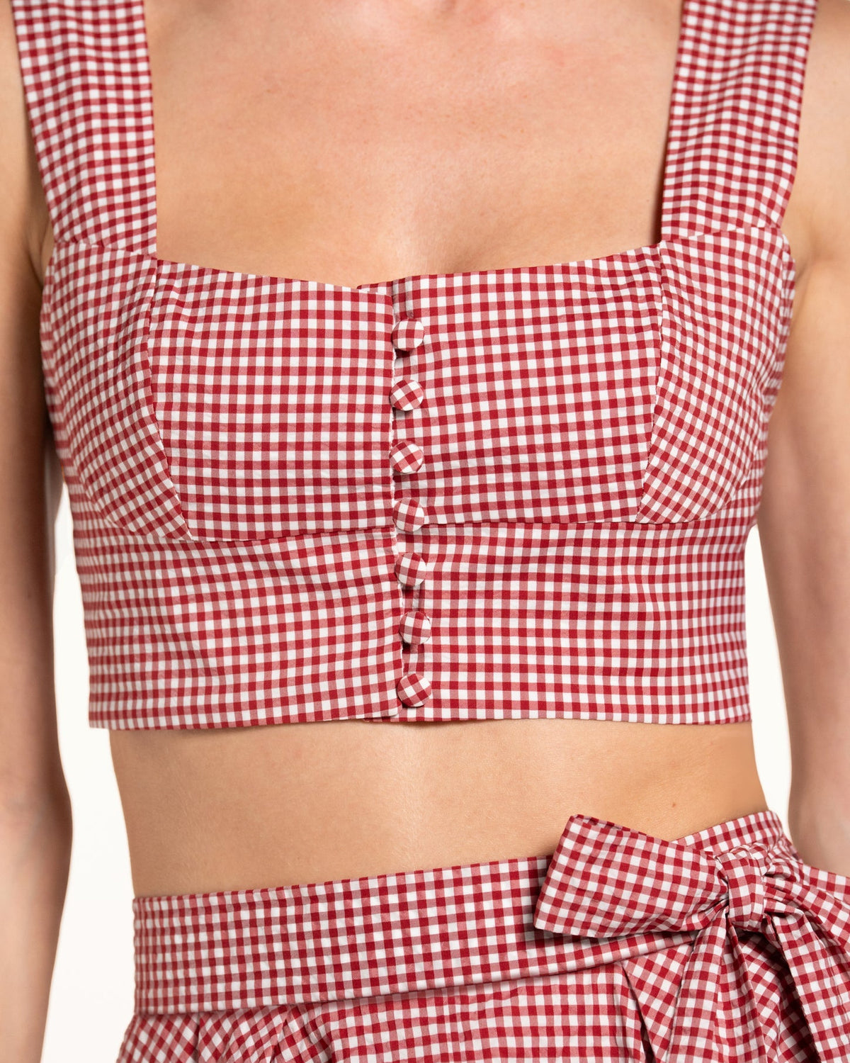 Zhiggie Acacia Top in cherry gingham