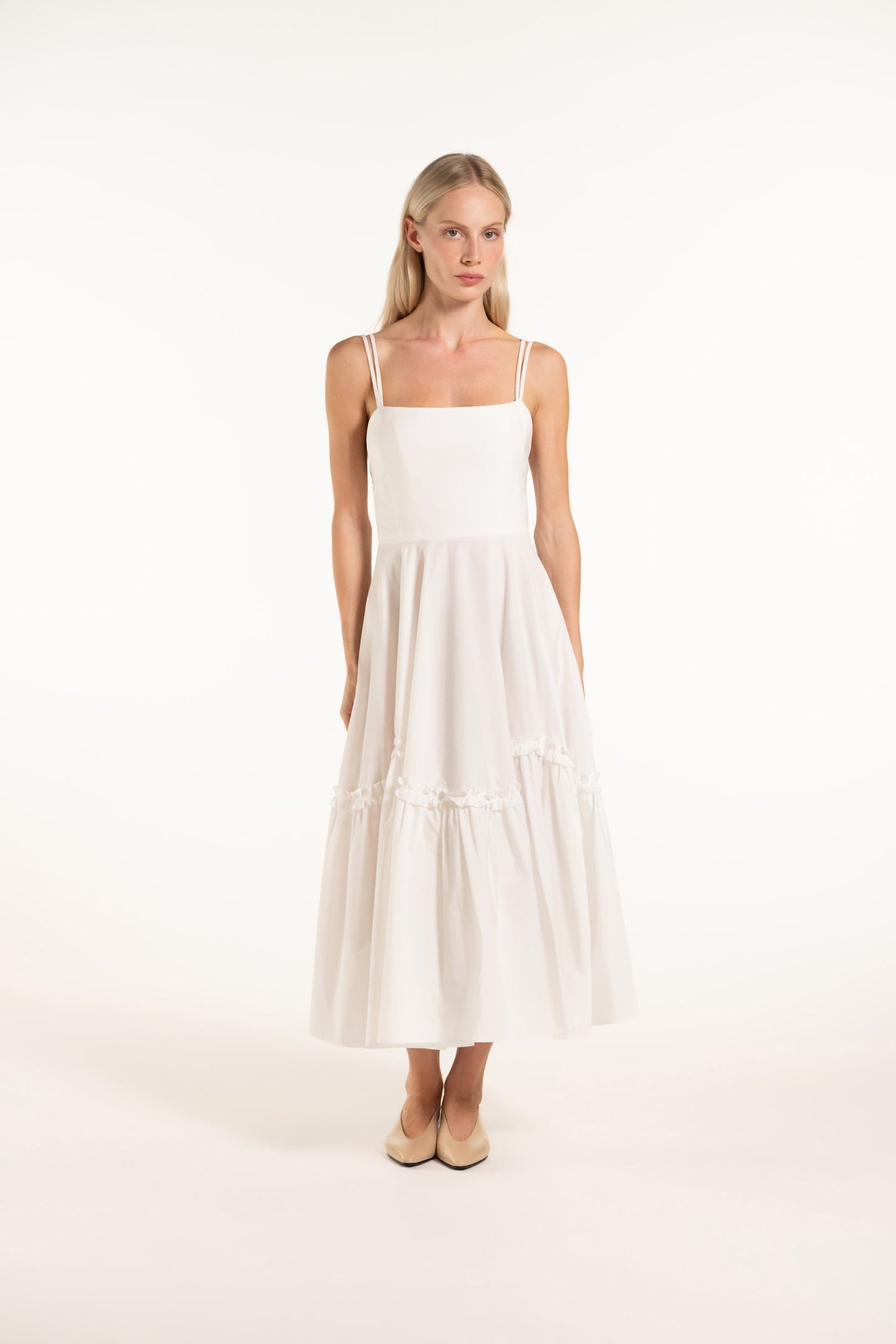 Alvana Dress - White - Solid