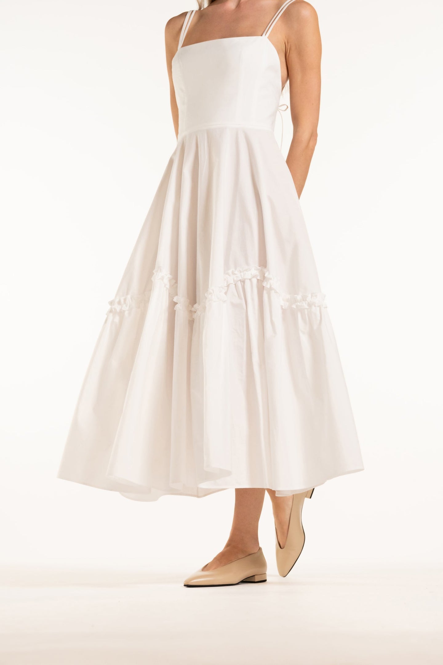 Alvana Dress - White - Solid