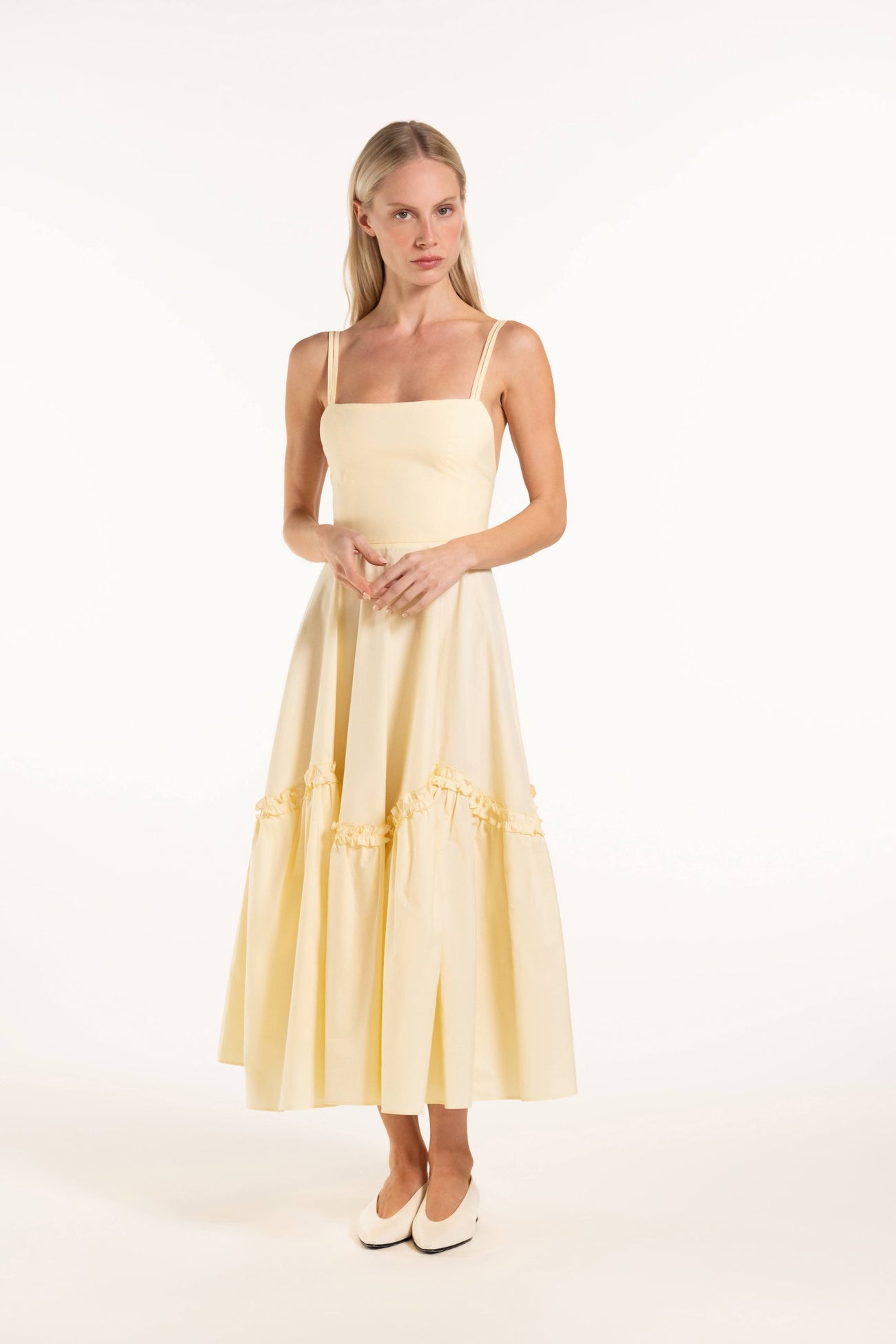 Alvana Dress - Light yellow - Solid