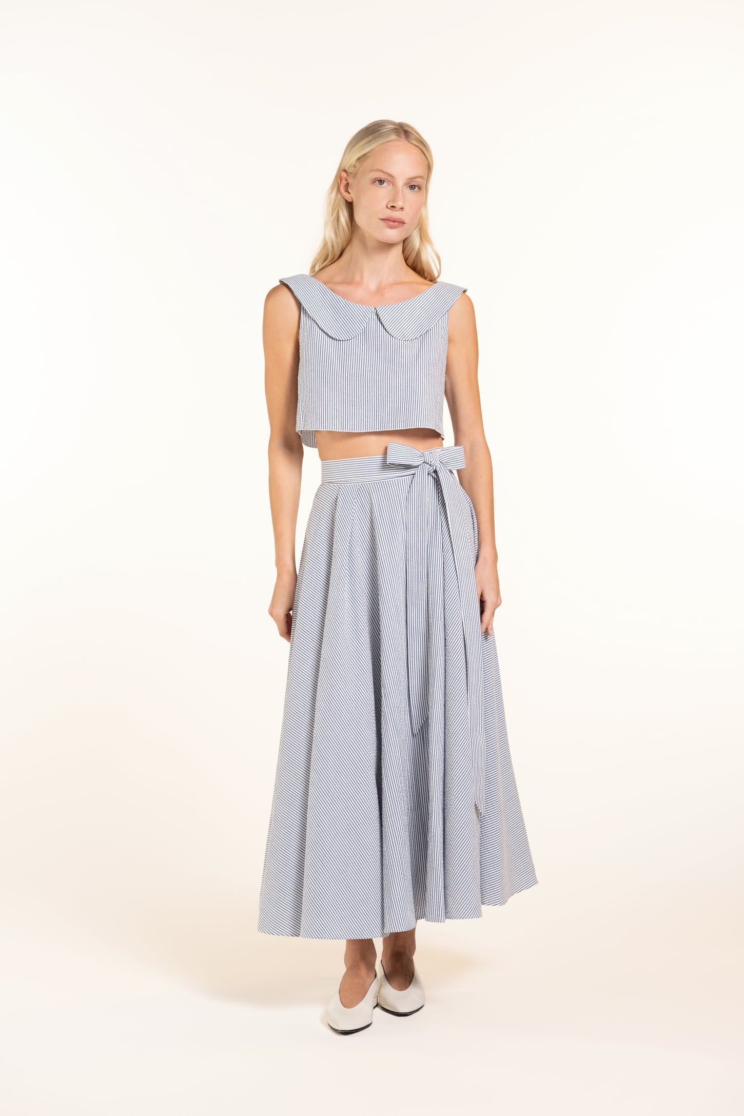 Anane Skirt - Grey-blue - Stripes