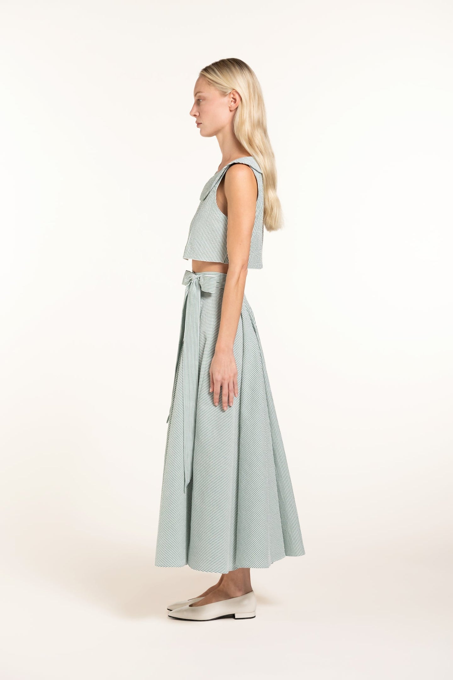 Anane Skirt - Sage - Stripes