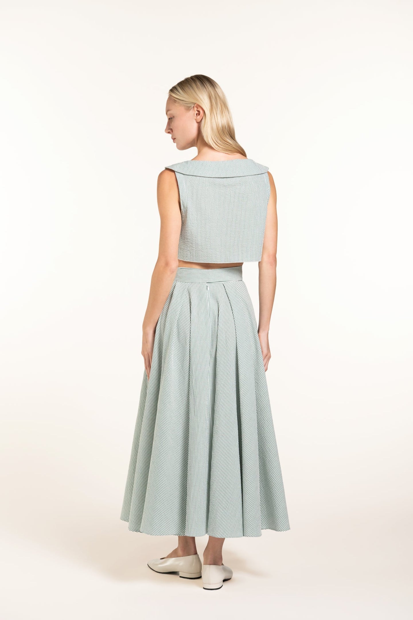 Anane Skirt - Sage - Stripes