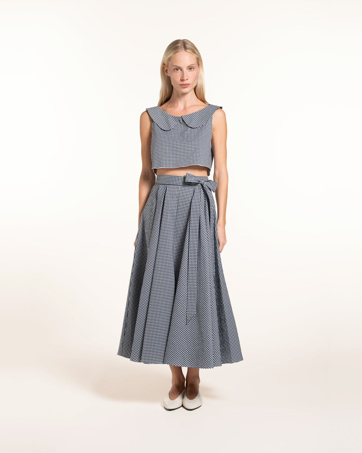 Zhiggie Anane Skirt in navy gingham