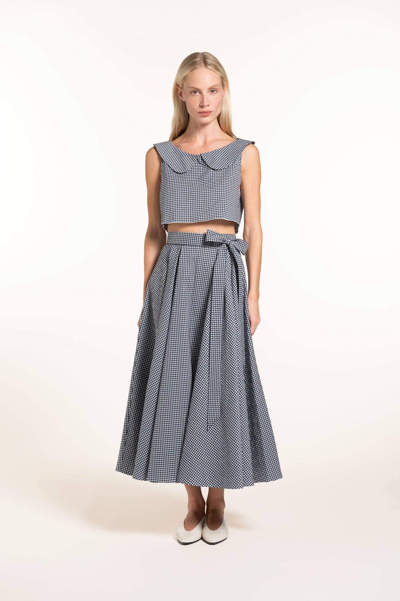 Anane Skirt - Navy - Gingham