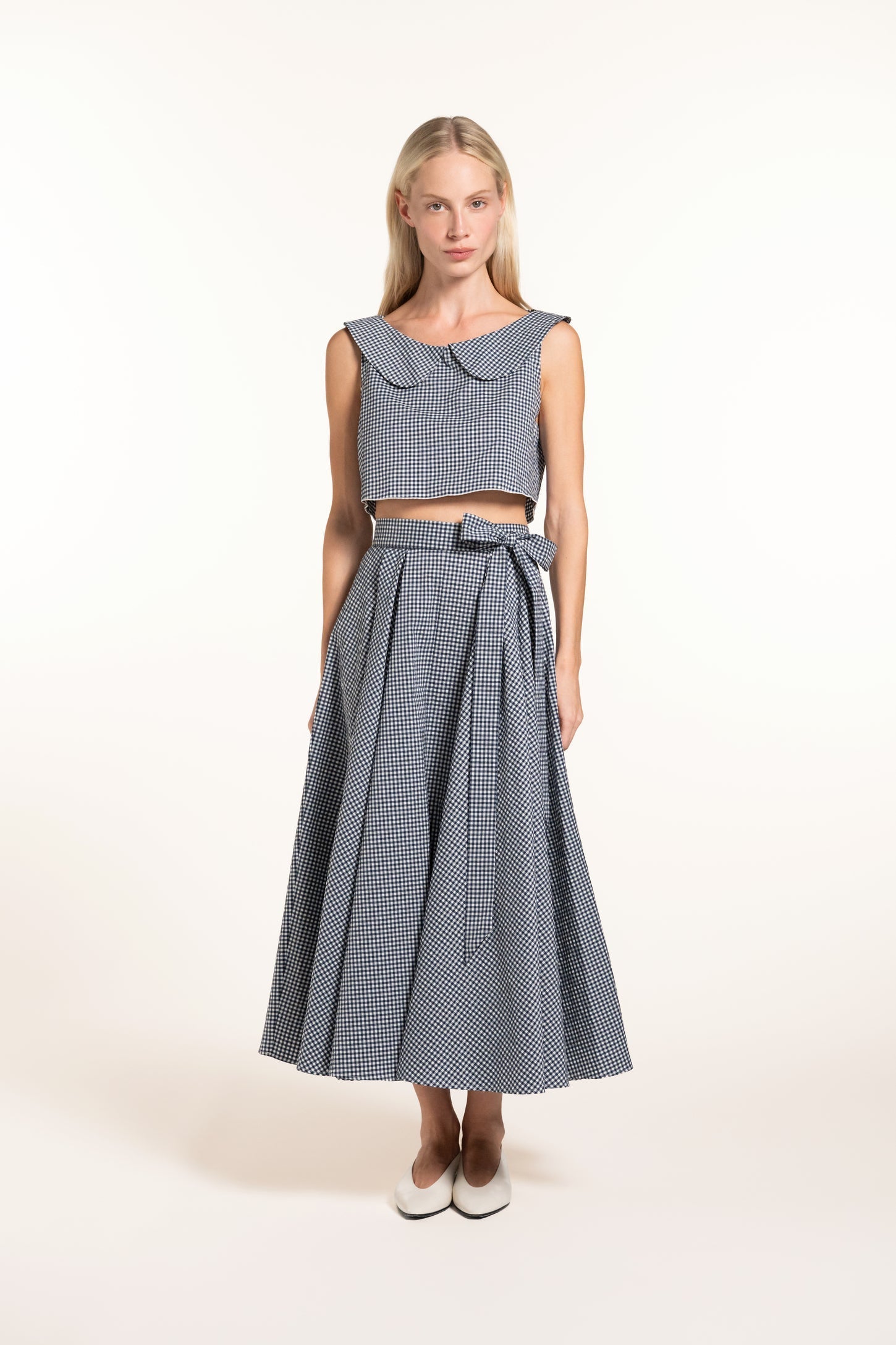 Anane Skirt - Navy - Gingham