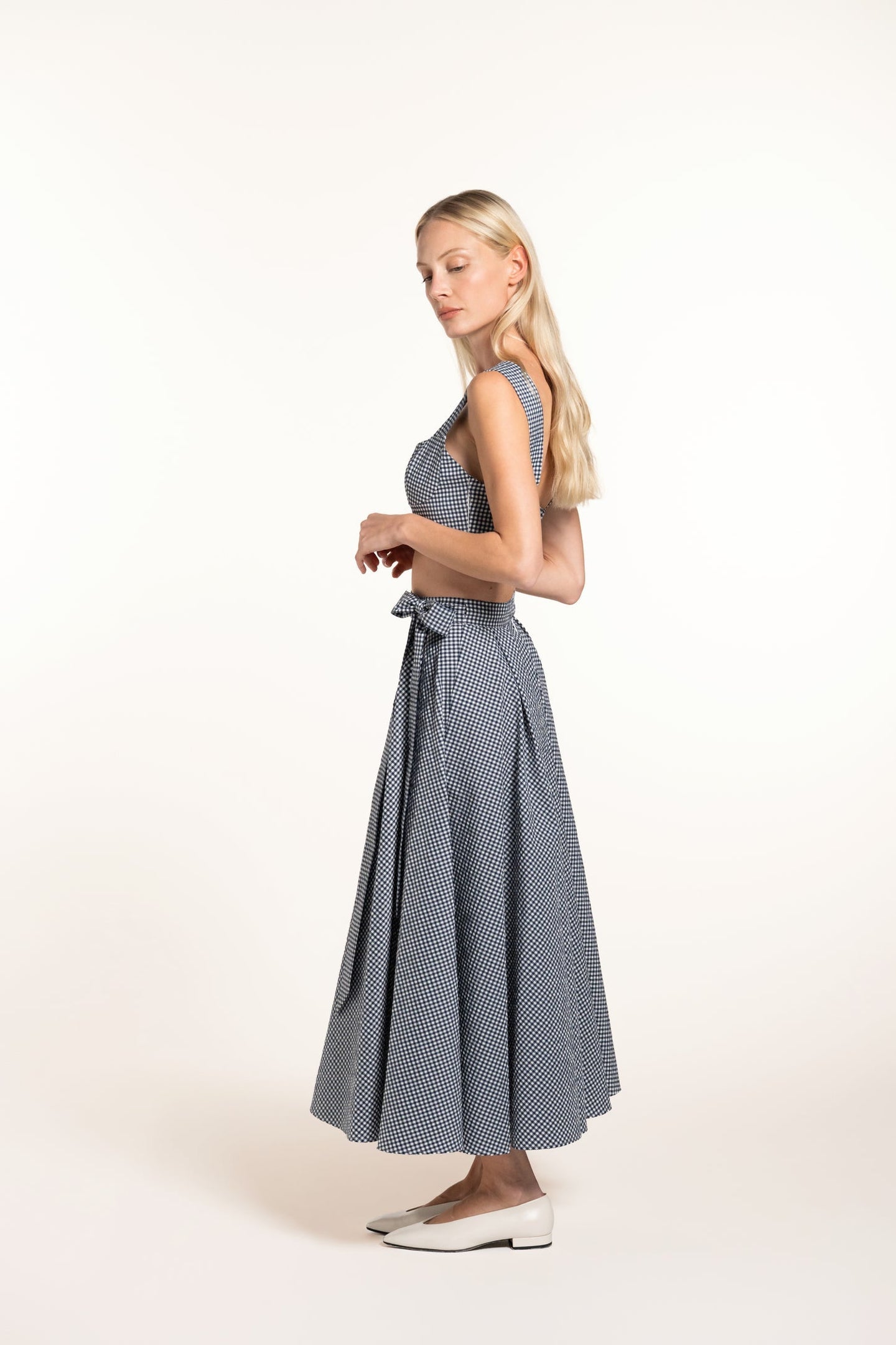 Anane Skirt - Navy - Gingham