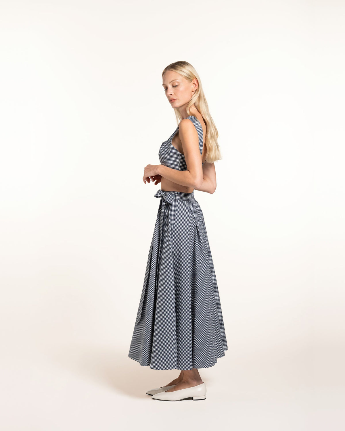 Zhiggie Anane Skirt in navy gingham