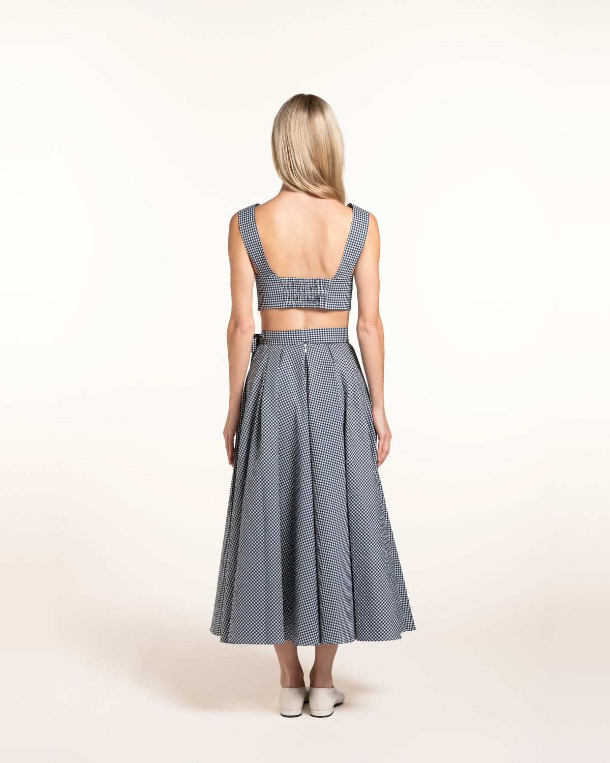 Zhiggie Anane Skirt in navy gingham