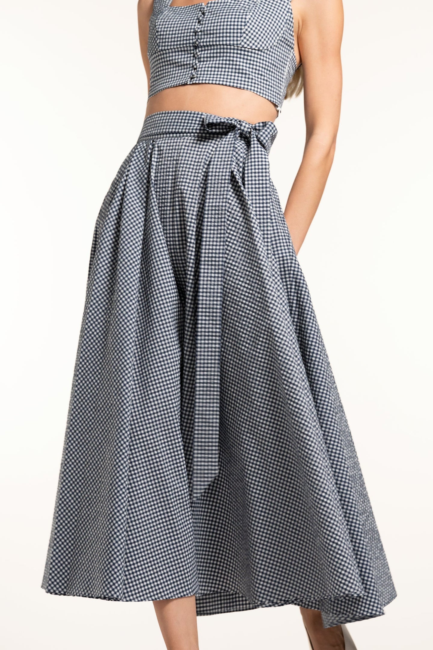 Anane Skirt - Navy - Gingham