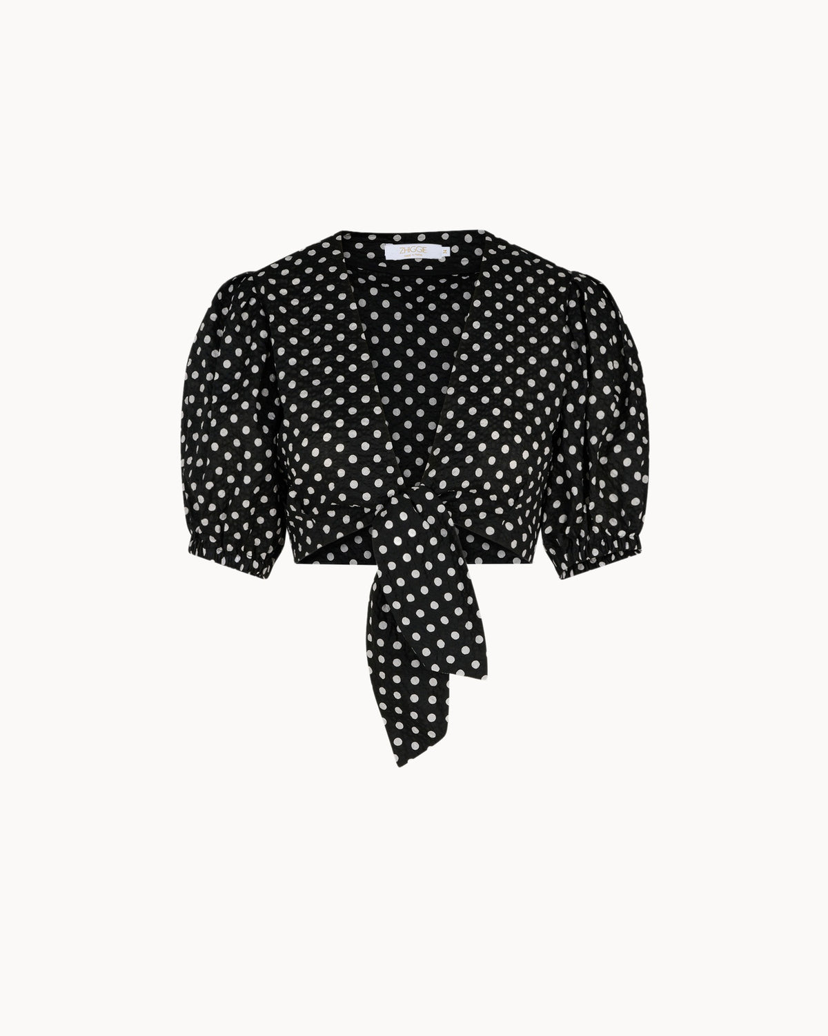 Zhiggie Anna Top in black polka dots