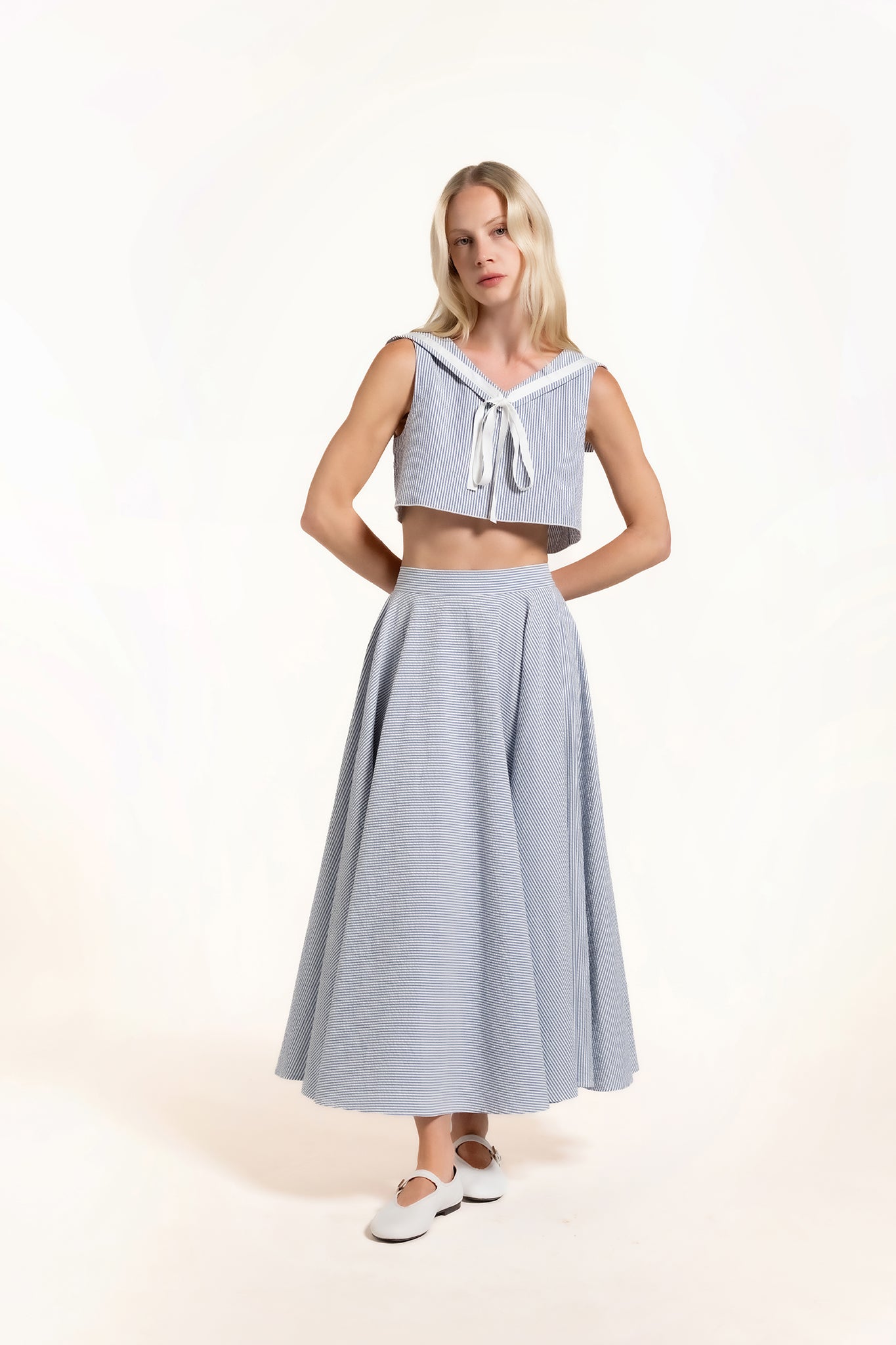 Aria Top - Ice - Stripes