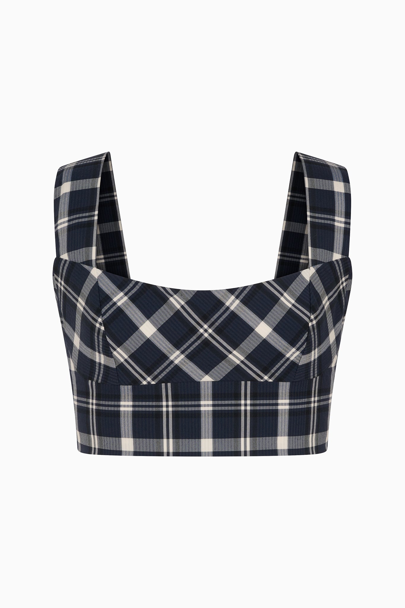 ACACIA top in navy plaid