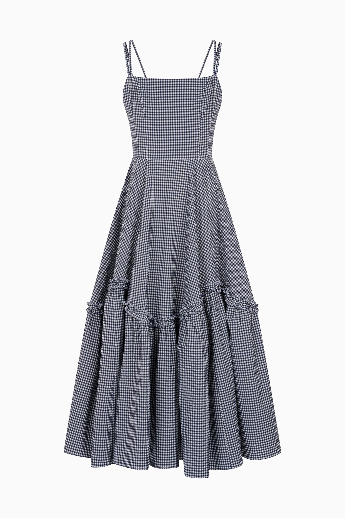 ALVANA dress in navy gingham