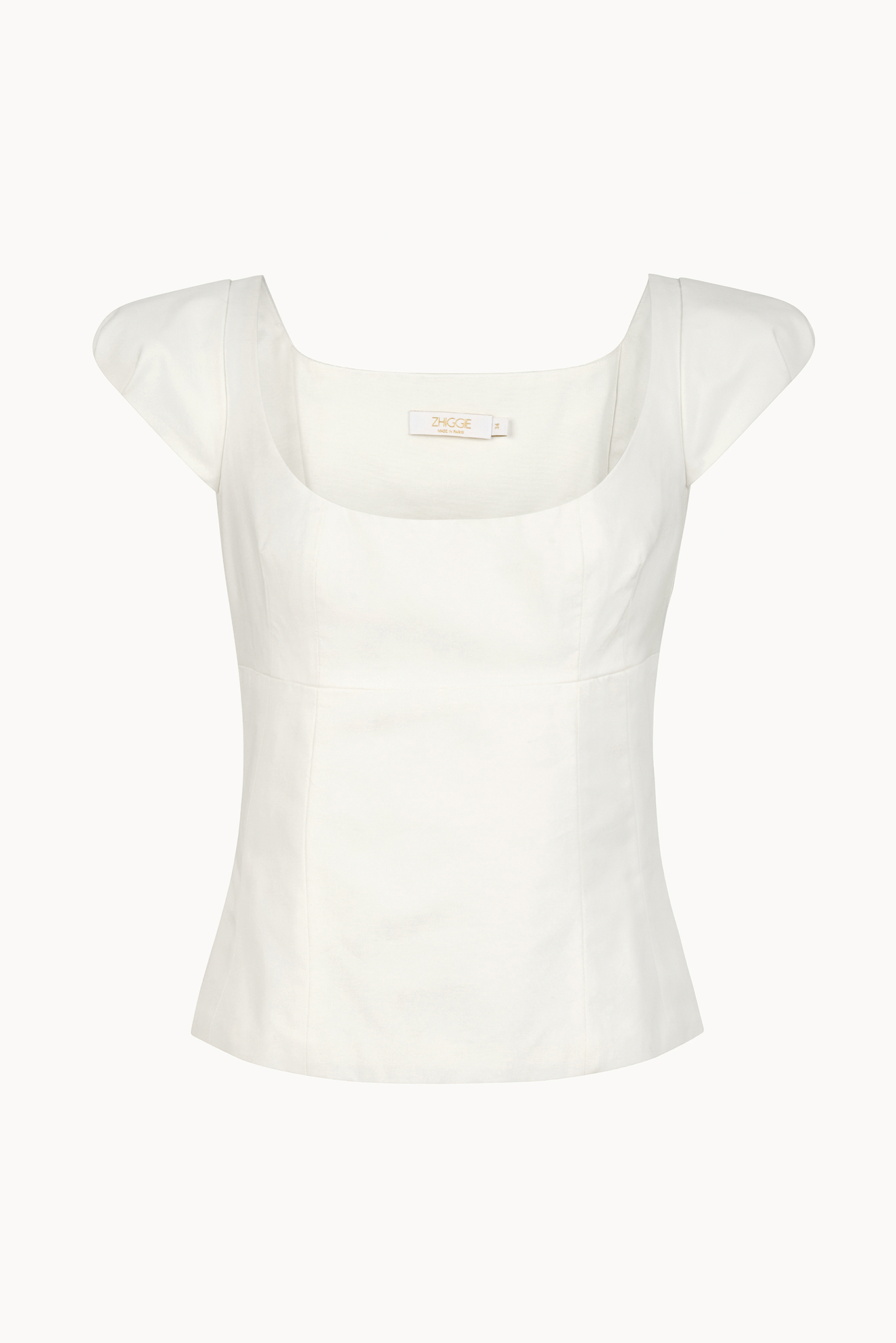Dusana Top - White - Denim