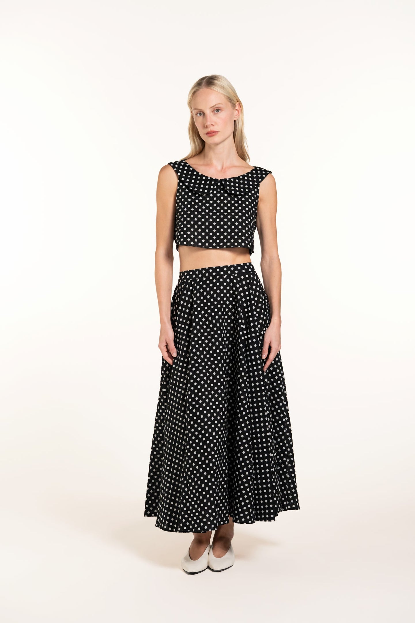 Gabriella Top - Black - Polkadots