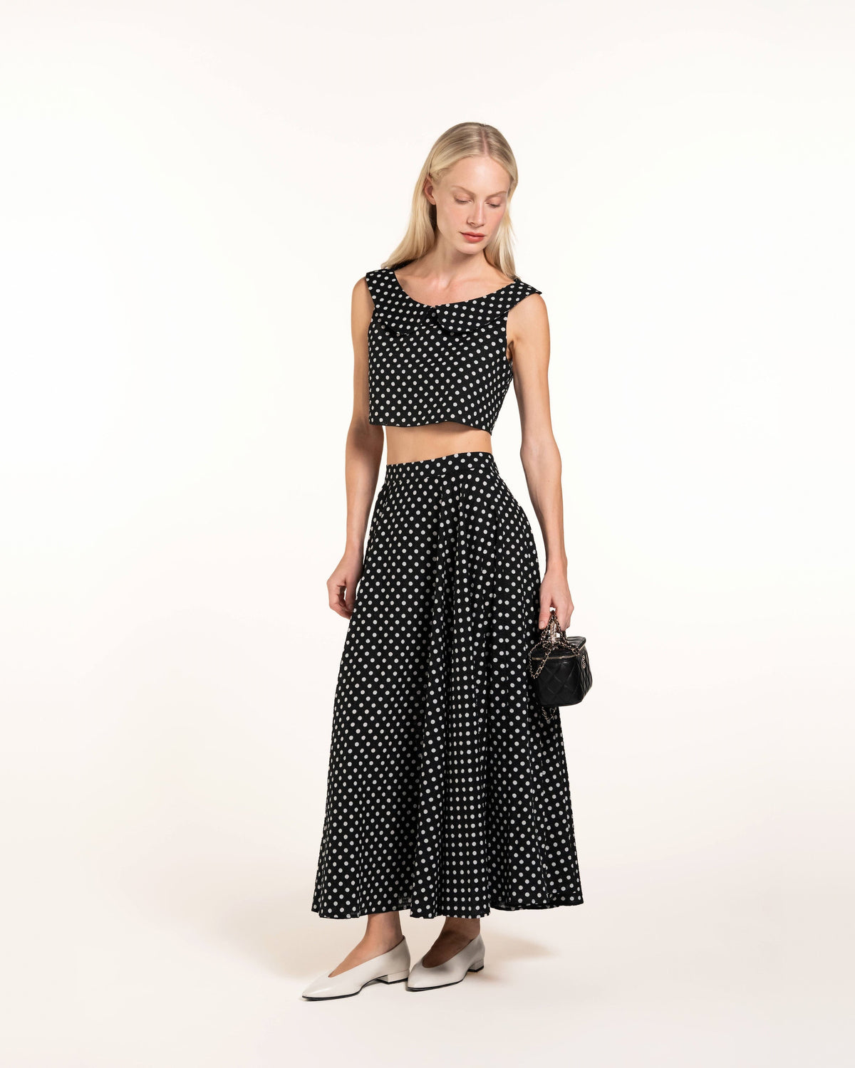 Zhiggie Babilou Skirt in black polka dots