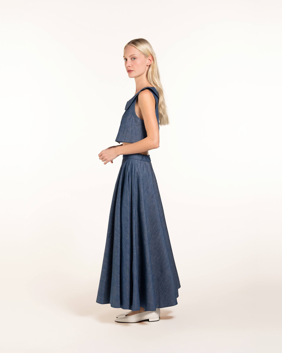 Zhiggie Babilou Skirt in indigo denim