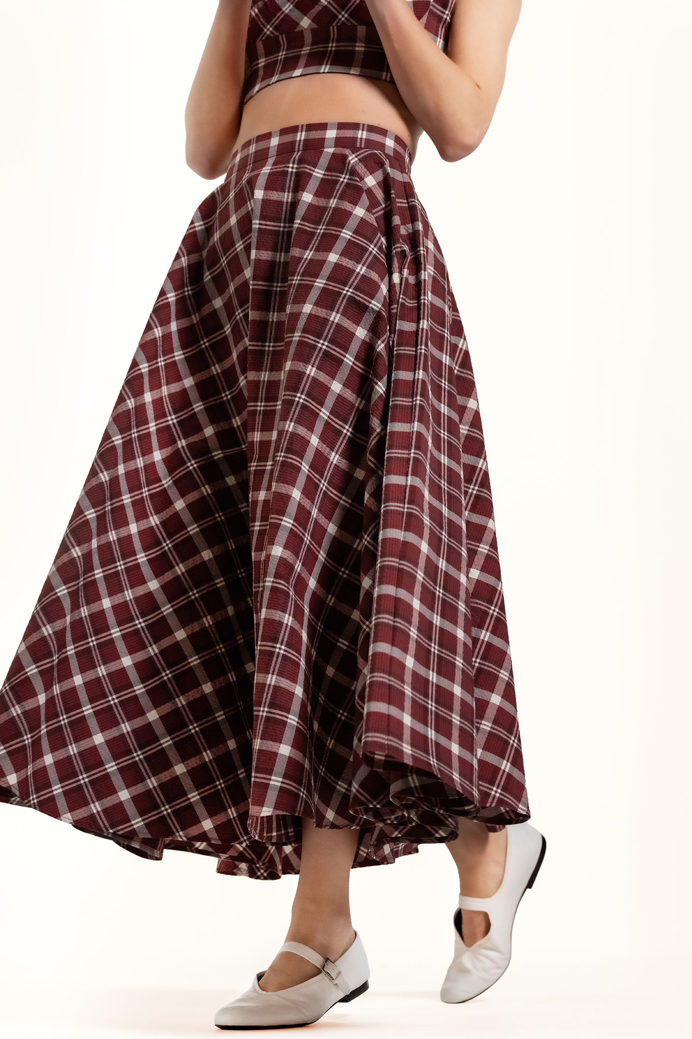 Babilou Skirt - Wine - Plaid