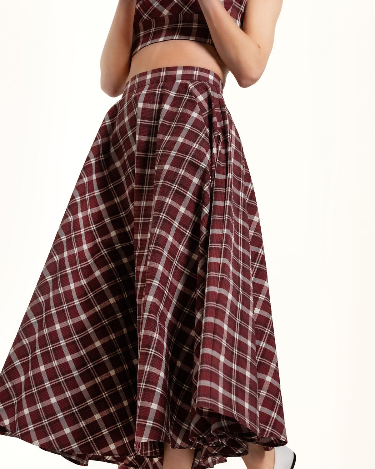 Zhiggie Babilou Skirt in wine plaid