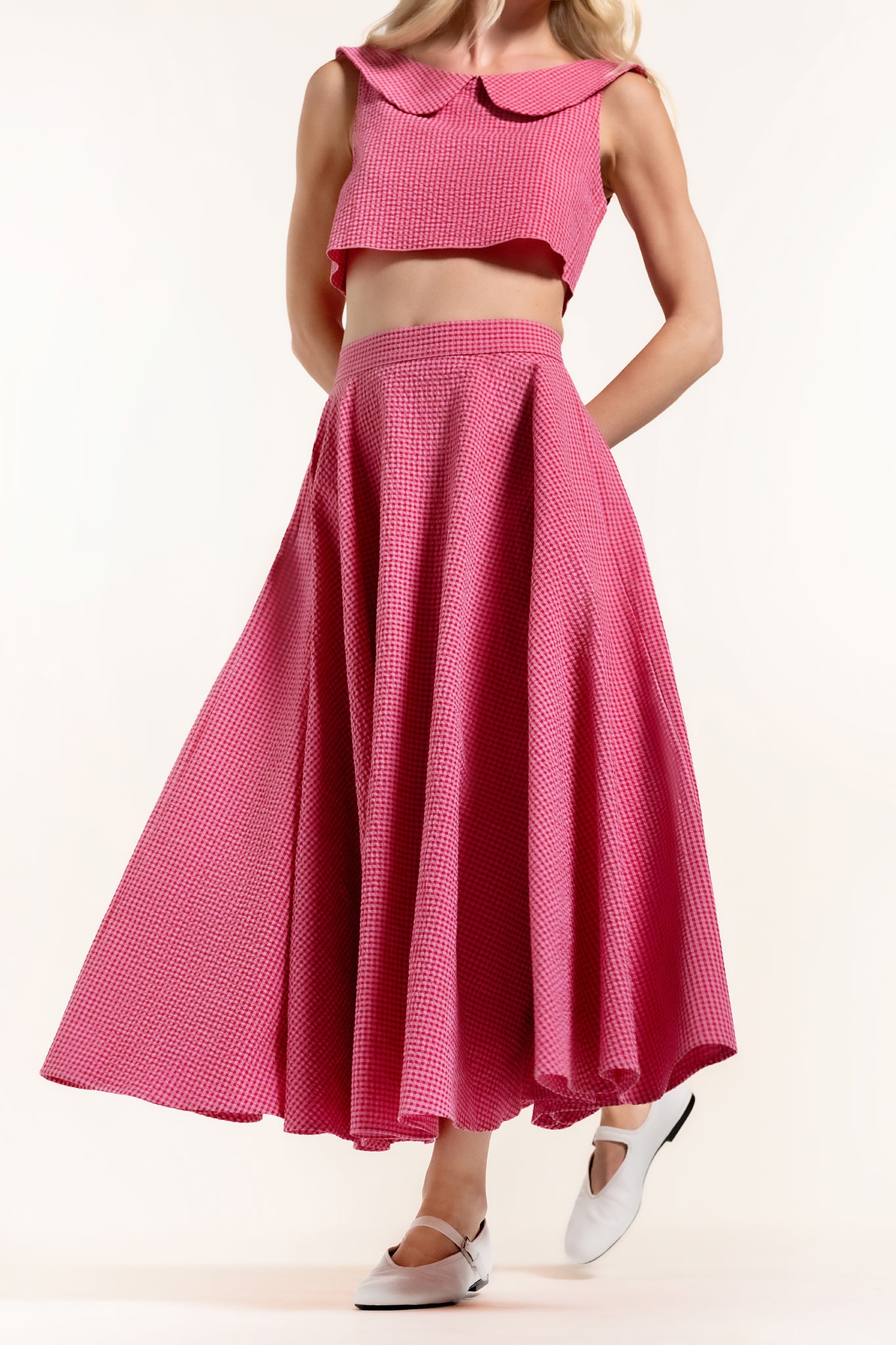Babilou Skirt - Raspberry - Gingham