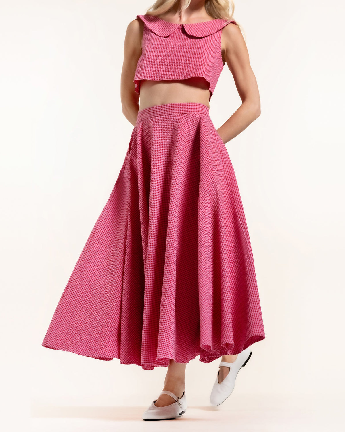 Zhiggie Babilou Skirt in raspberry gingham