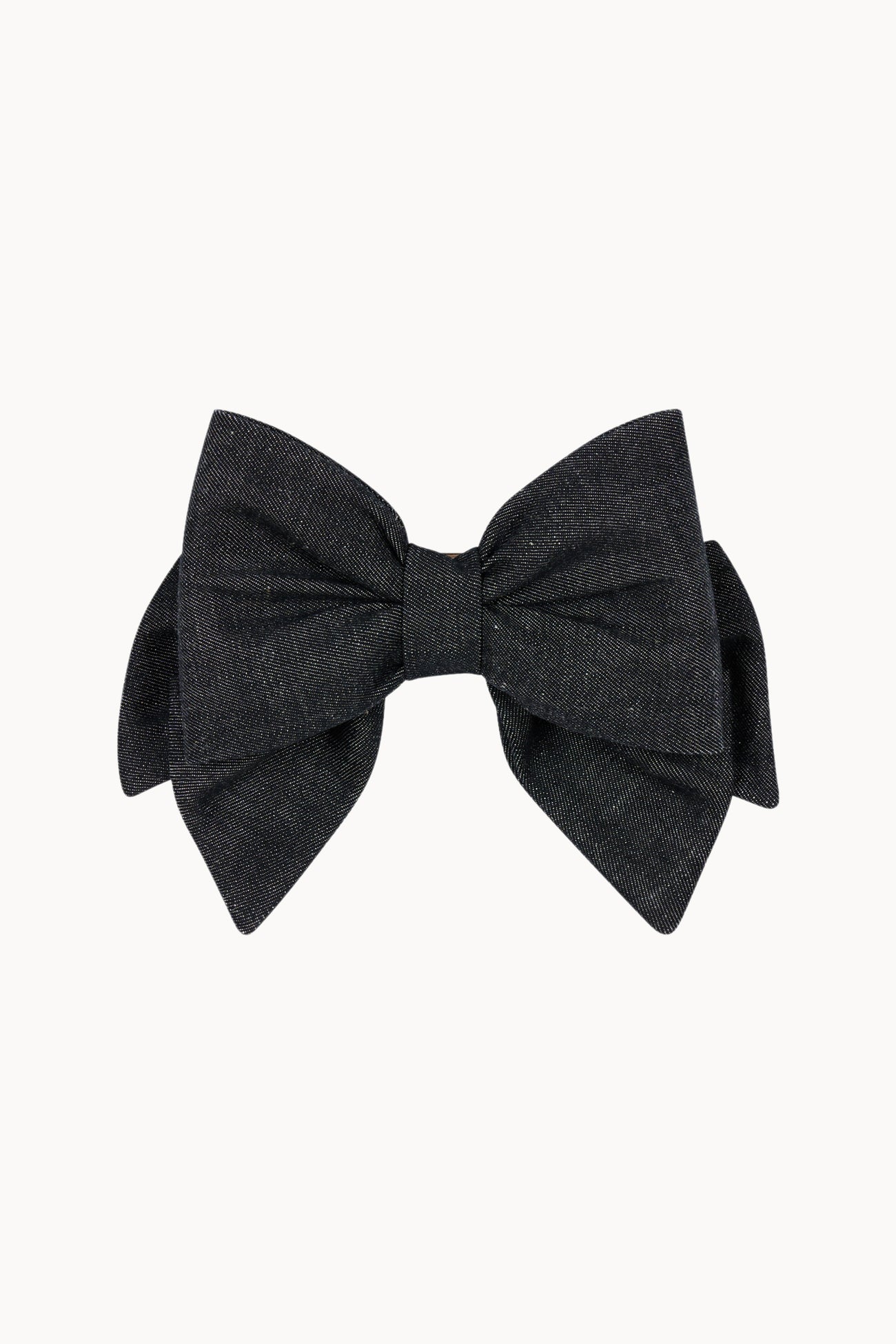 Large Hair Bow - Pepper - Denim