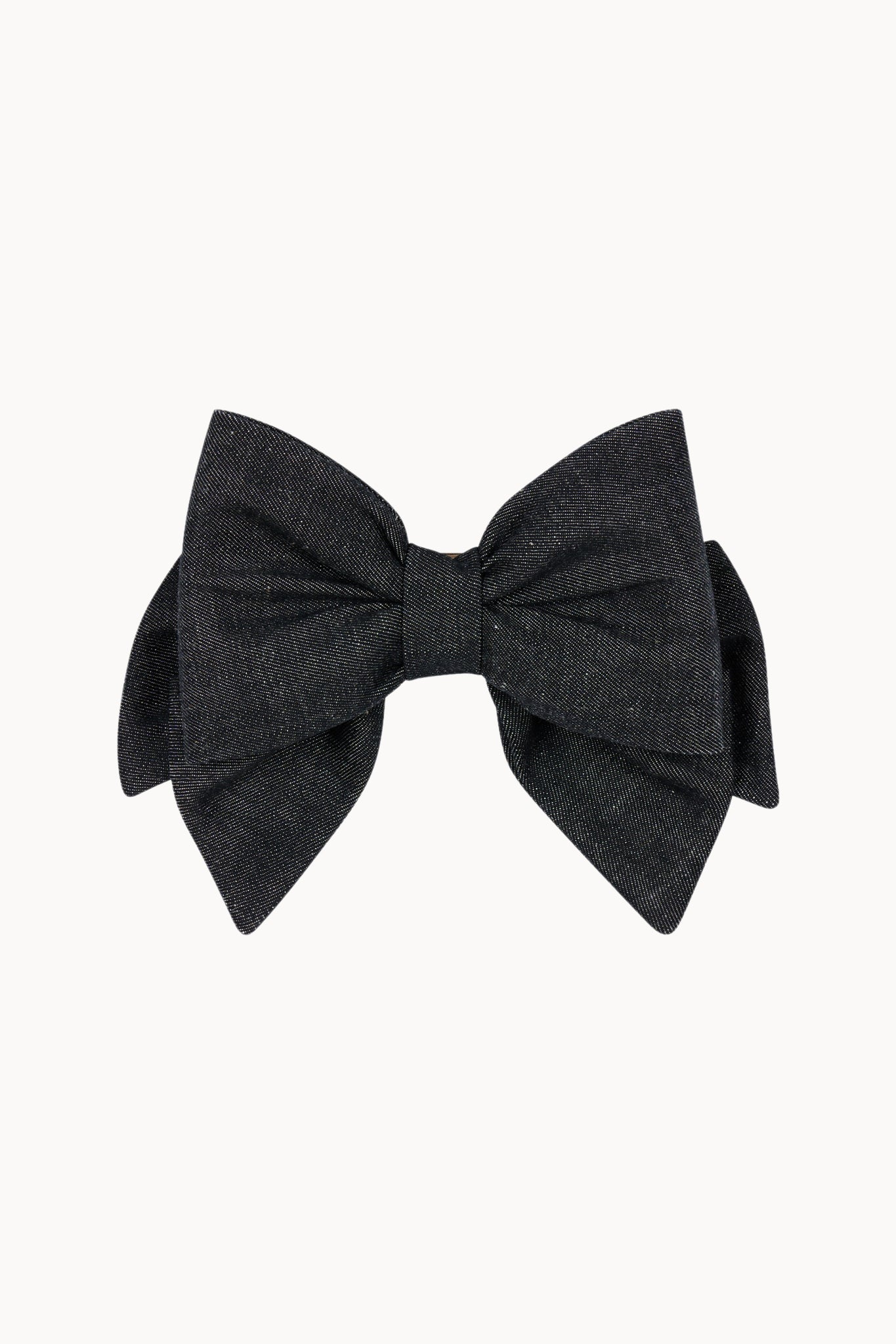 Large Hair Bow - Pepper - Denim