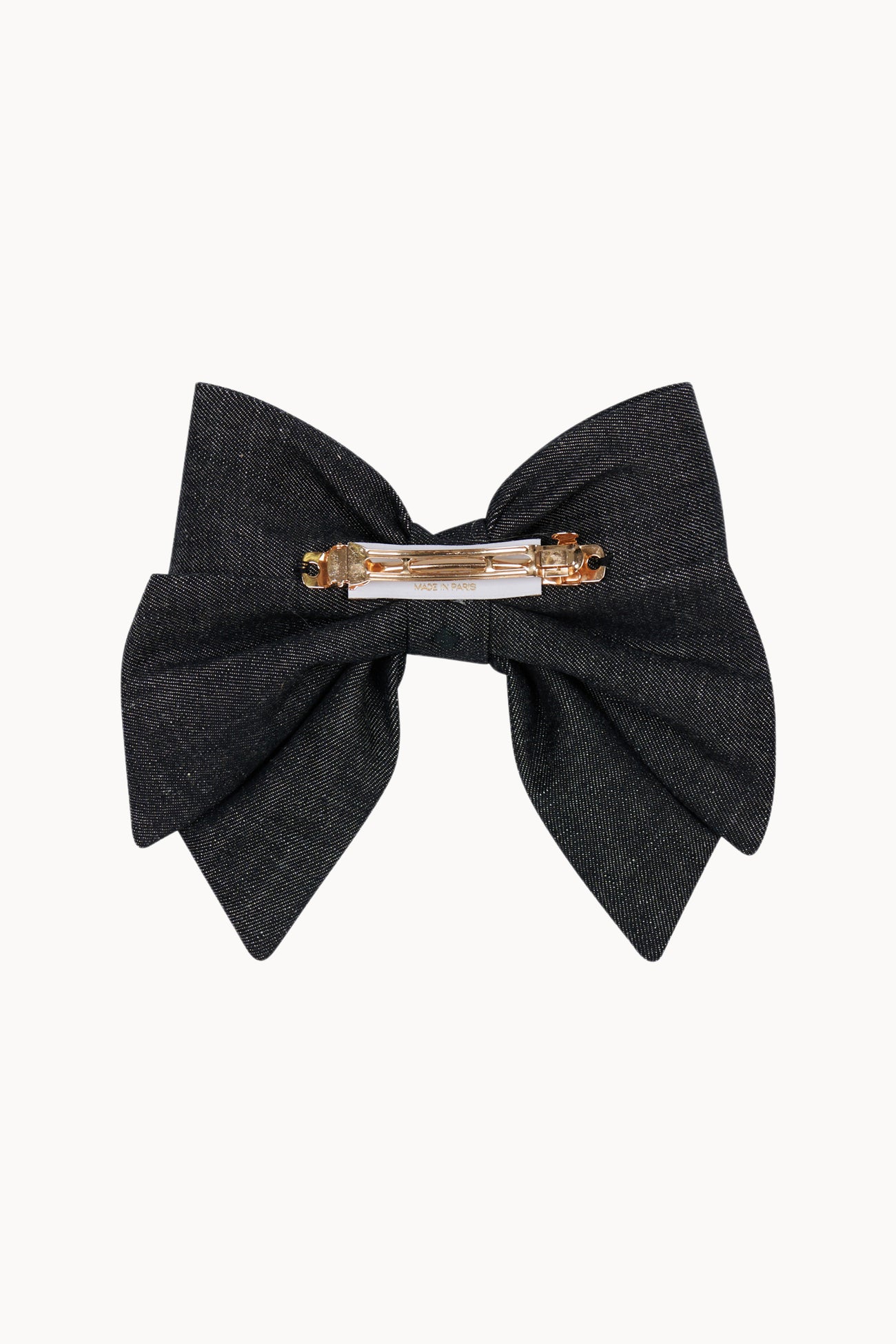 Large Hair Bow - Pepper - Denim