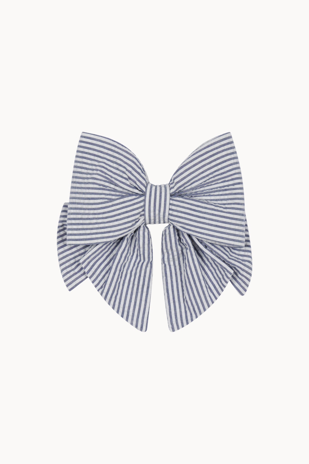 Large Hair Bow - Blue - Stripes