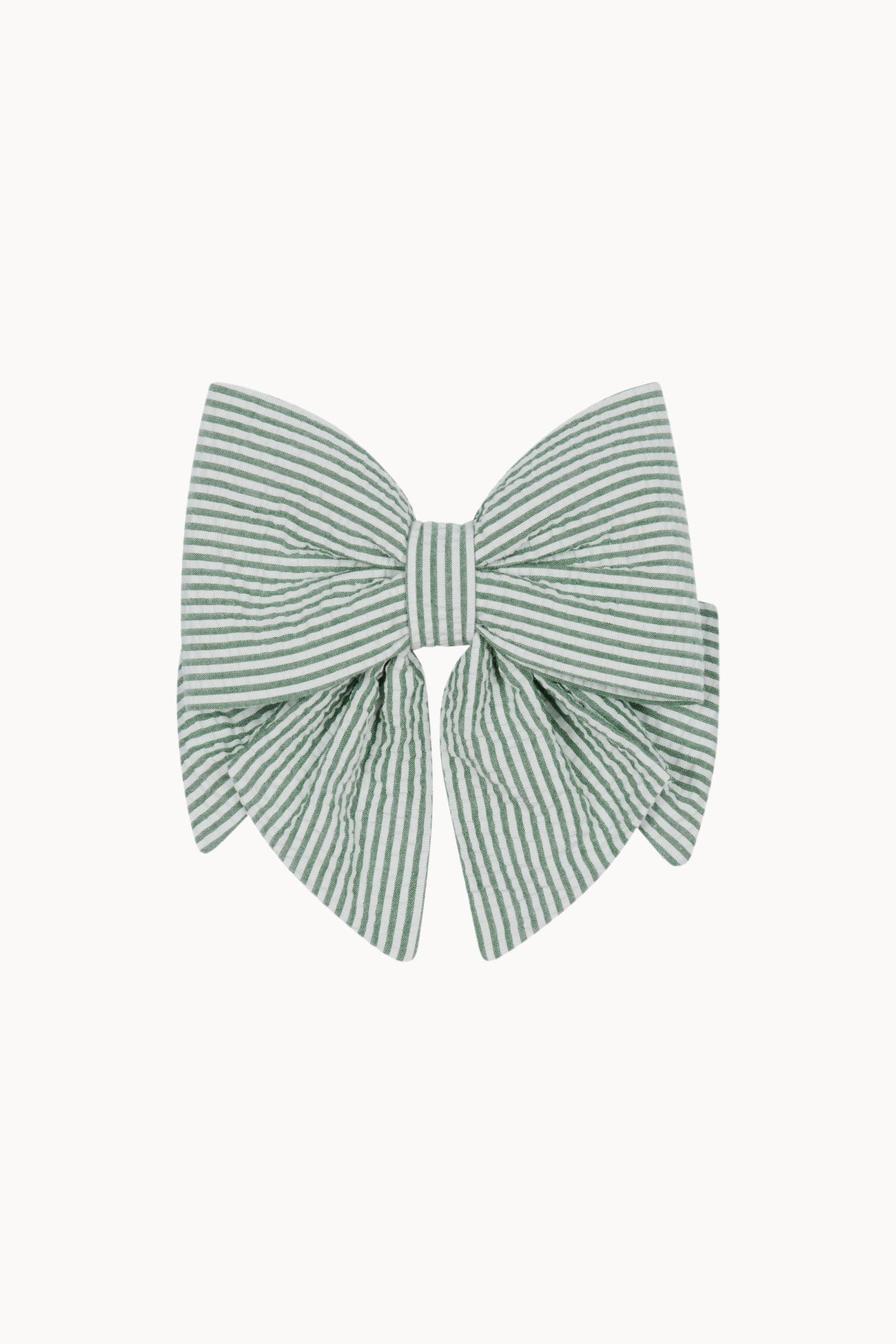 Large Hair Bow - Green - Stripes