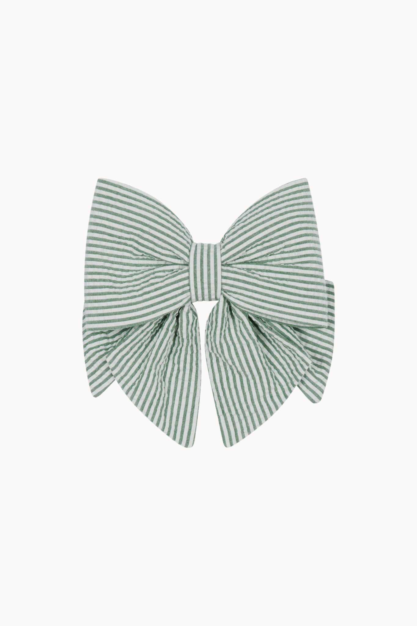Large Hair Bow - Sage - Stripes