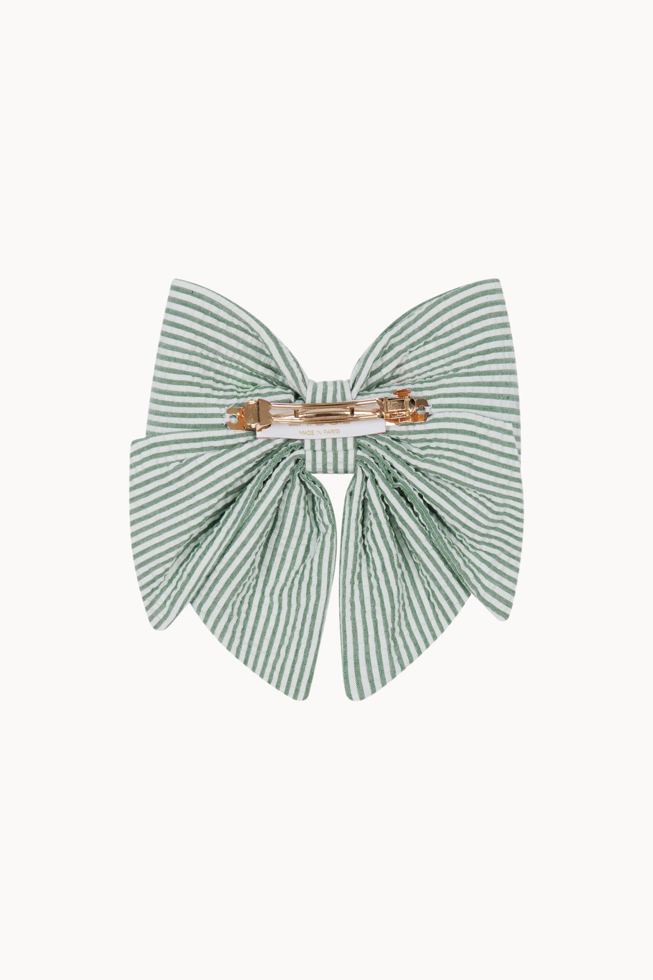 Large Hair Bow - Green - Stripes